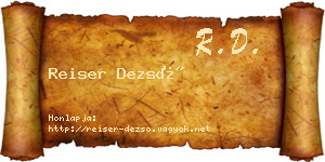 Reiser Dezső névjegykártya
