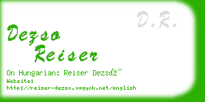 dezso reiser business card